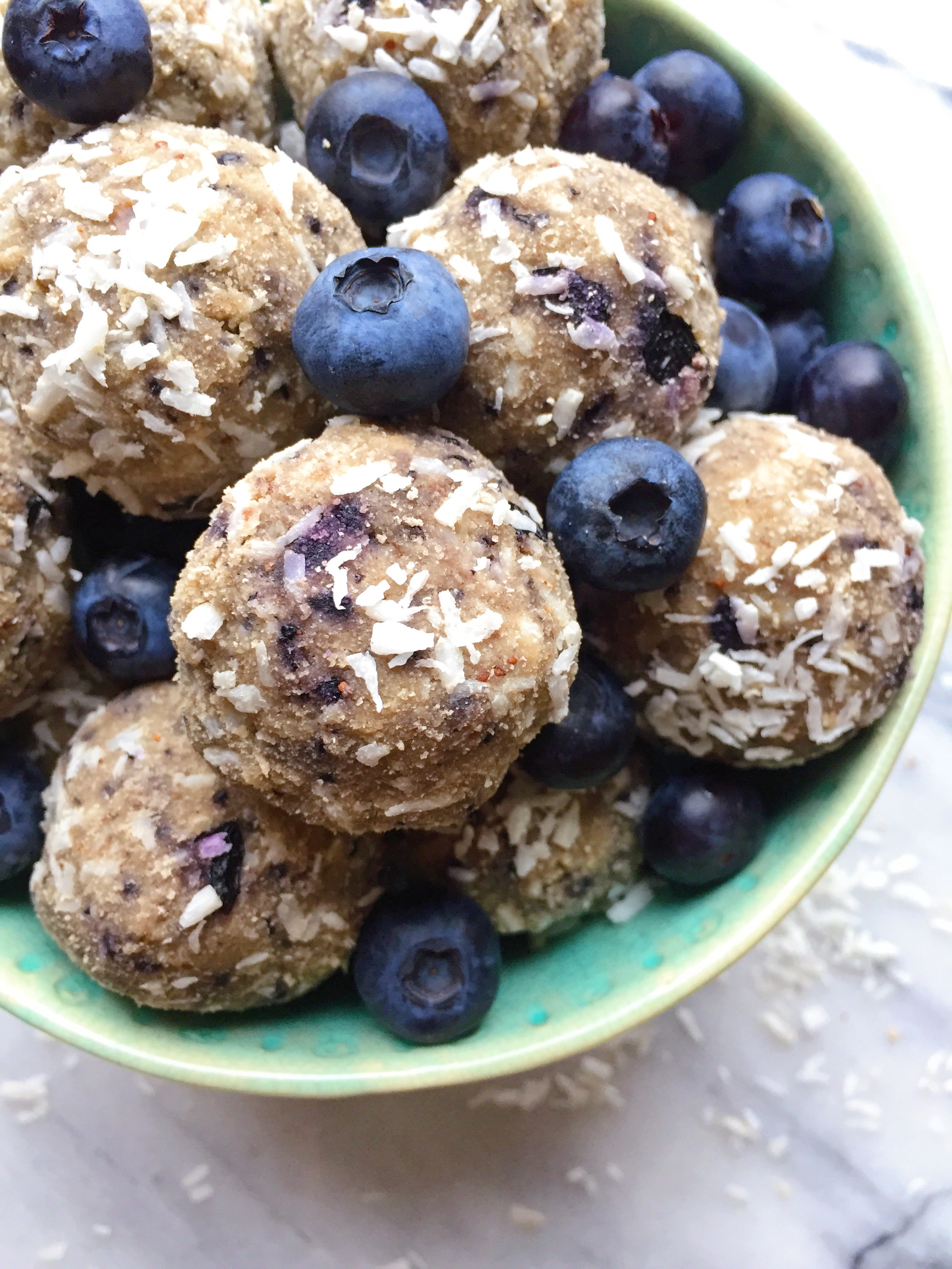 No-Bake Blueberry Bliss Balls - The Dish On Healthy