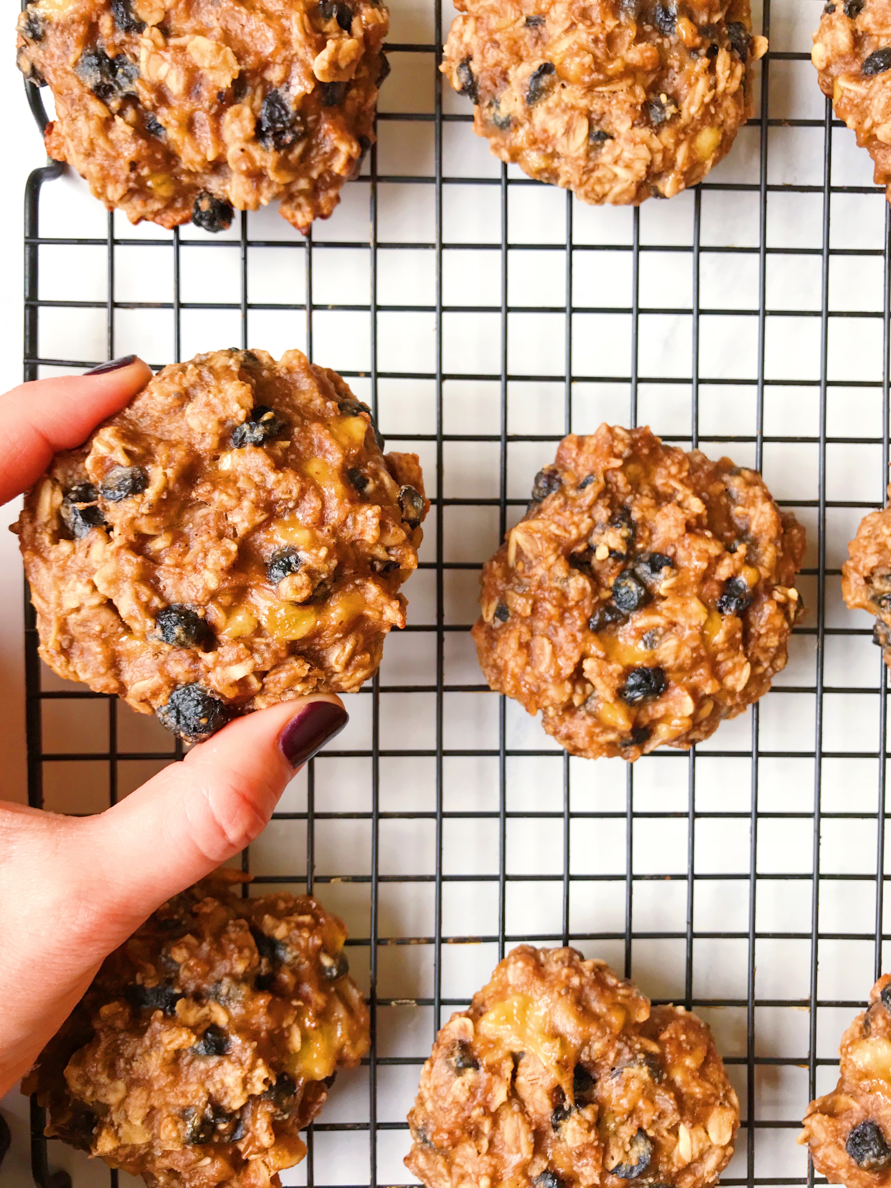 Blueberry Banana Muffin Top Breakfast Cookies! - The Dish On Healthy