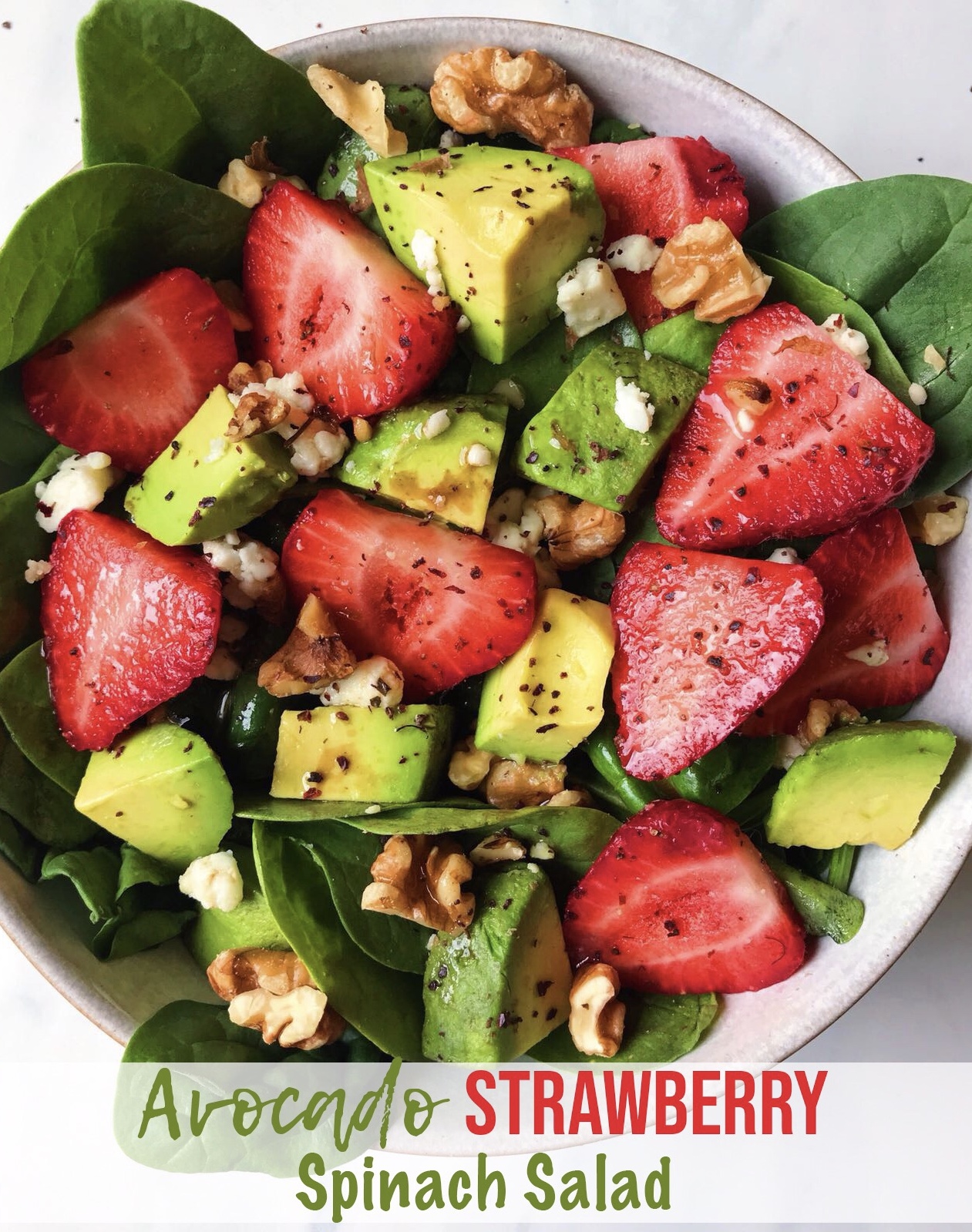 Avocado Strawberry Spinach Salad - The Dish On Healthy